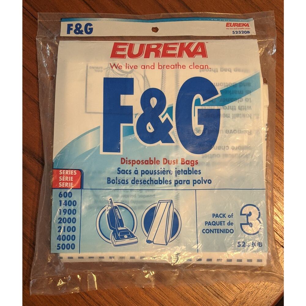 NEW F&G Eureka Vacuum Bags Package of 3